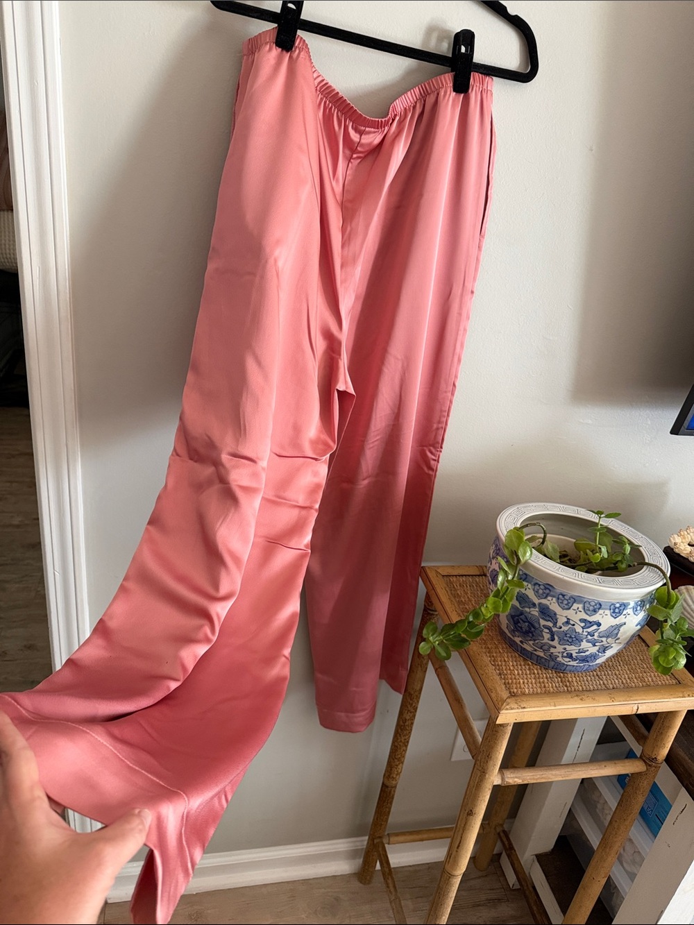 a new day Pink Satin Elastic-Waist Wide-Leg Pants - Picture 5 of 5